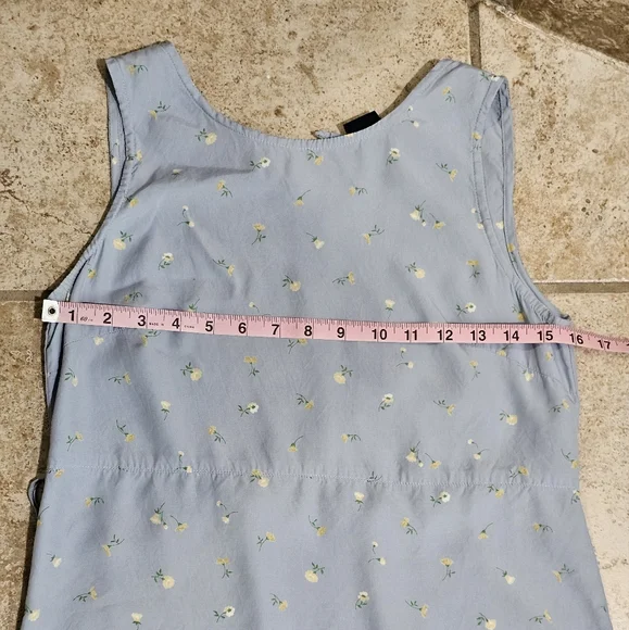 GAP Womens Size 6 Midi Dress Blue Floral Rayon Cottagecore Vintage Summer Boho - Picture 6 of 7
